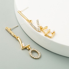 new letter  s925 silver needle  Korean wild personality long earrings wholesale