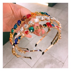 Korea color flashing diamond geometric diamond headband hairpin jewelry wholesale