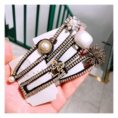 Korea  retro rhinestone geometric shape hairpin side clip wholesale nihaojewelry