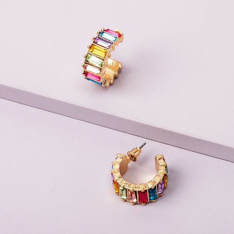 diamond rainbow ring short fashionable circle earrings wholesale nihaojewerly's discount tags