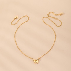 simple alloy  long butterfly pendant new necklace