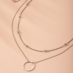 Korea geometric simple metal ring pendant minimalist alloy necklace wholesale