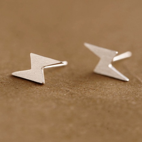 Fashion lightning-shaped environmentally friendly alloy plating letter ear studs wholesale's discount tags