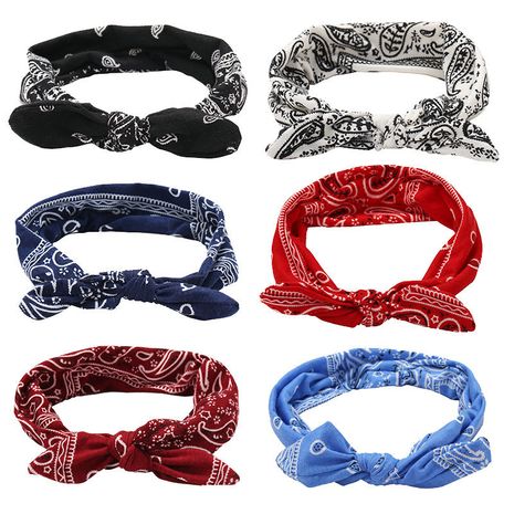 new rabbit ears knotted elastic hair band 6-color elastic headband wholesale nihaojewerly NHPJ243114's discount tags