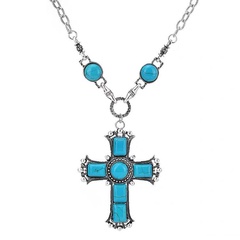 fashion simple metal cross alloy necklace for women hot-saling wholesale