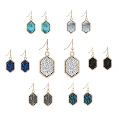 hot-selling crystal cluster turquoise earrings imitation natural stone earrings wholesale nihaojewelry