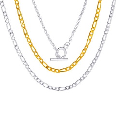 new set of chains punk style exaggerated short multi-layer thick chain one word buckle alloy necklace