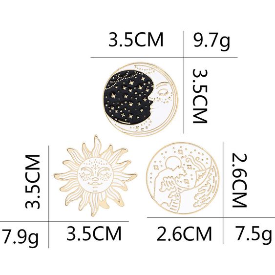 New Creative Cartoon Sun Moon Spray Brooch Alloy Drip Badge Wholesale Nihaojewelry Nhmo