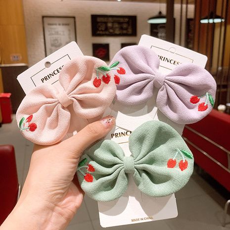 Korean children's  bow knot broken cherry hairpin  NHSA243436's discount tags