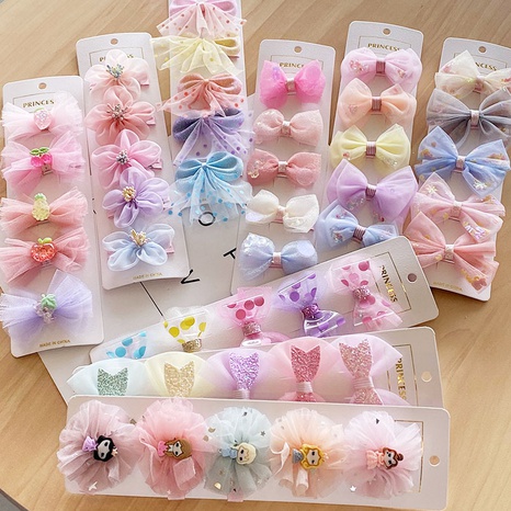 Children's bowknot hairpin suit fabric edging duckbill clip hairpin wholesale nihaojewelry NHNA243461's discount tags