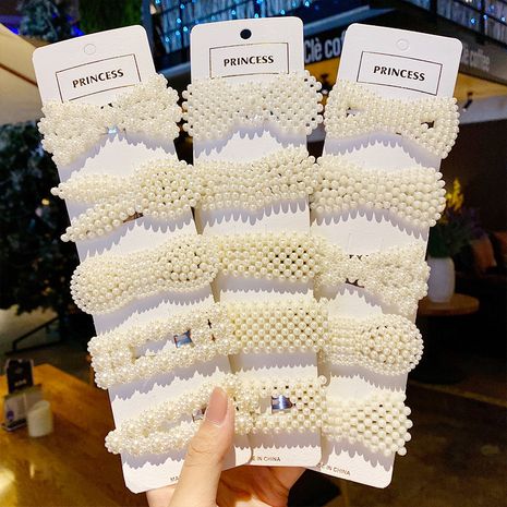 korean pearl handmade  simple clip  set wholesale's discount tags