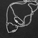Moda y popular plata melocotn corazn enlace hebilla artculo simple doble cerradura collar de aleacin para mujer joyerapicture8