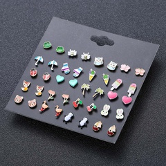 Korean animal insect ladybird fruit fashion alloy earrings wholesale