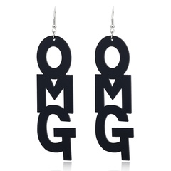 fashion acrylic OMG hip hop English alphabet exaggerated earrings