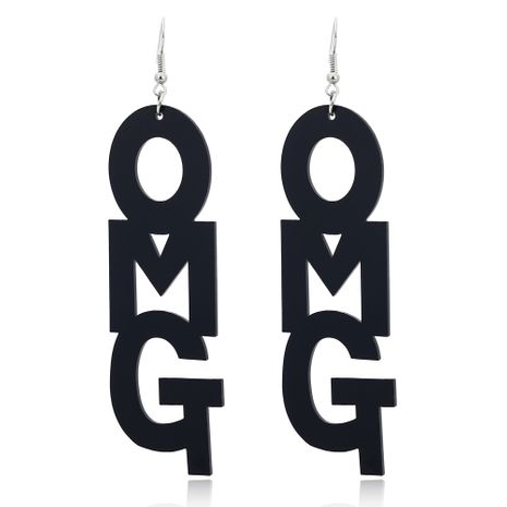 Europäische und amerikanische grenz überschreitende Mode Acryl OMG Hip Hop englische Alphabet Ohrringe Nachtclub Bühne übergroße übertriebene Ohrringe's discount tags