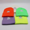 Cat vertical middle finger new autumn street knitted winter woolen hat wholesalepicture24