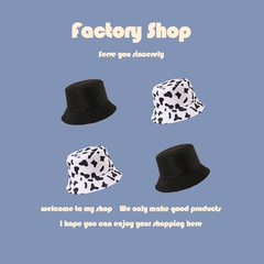 Fashion sunscreen bucket ladies autumn new Cow pattern double-sided fisherman hat hot-selling
