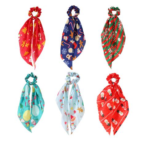 Nouveau ruban imprimé cravate à cheveux créative simple série de Noël chouchous en gros nihaojewelry's discount tags