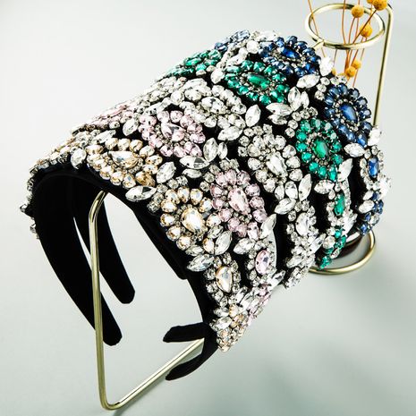 Diadema de baile de diamantes de cristal de diamante de estilo barroco de moda para mujer's discount tags