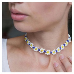 Europäische und amerikanische Persönlichkeit Farbe Reis Perlen Perlen Halskette Mode Bohemian Stil Schlüsselbein Kette Schmuck weiblich 14670