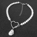 Moda melocotn corazn enlace hebilla joyera de una sola capa collar colgante de perlas para mujerespicture11