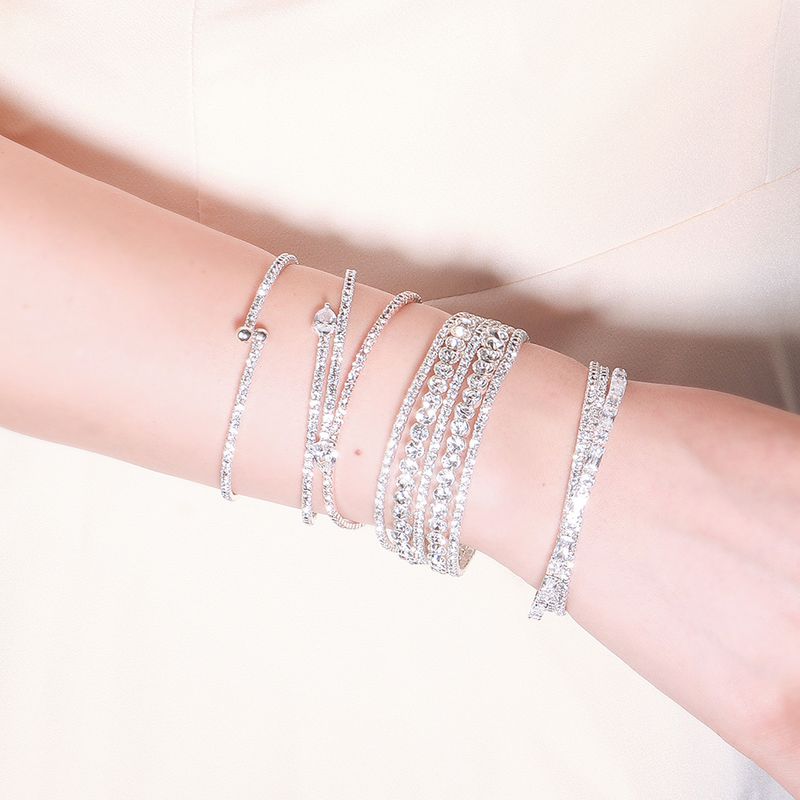 Korean daily simple fine rhinestone zircon cross stretch trend bracelet wholesale