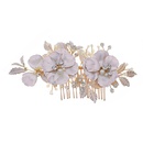 beautiful flowers pearl comb handmade rhinestone comb bridal hair headdress wholesale nihaojewelrypicture11