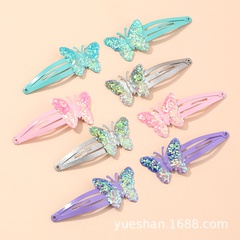 Koreanische Version des neuen Stils Pailletten Schmetterling-Bb-Clip Kinder niedlichen Bogen Haarnadel Kopfschmuck 8 Kombinationen Fabrik Großhandel