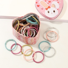 Mode 50 élastiques pour enfants colorés mignons ensemble de corde de cheveux de couleur bonbon de base