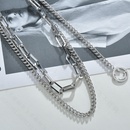 Korean smiley face doublelayer titanium steel clavicle chain hip hop vibrato necklacepicture9