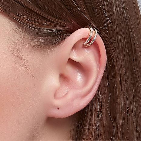 double layer full diamond ear clip c-shaped fashion  simple non-pierced earrings wholesale's discount tags