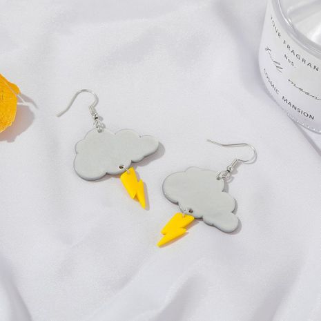 Korean new cute dark clouds lightning earrings creative cartoon DIY cloud earrings wholesale nihaojewelry's discount tags