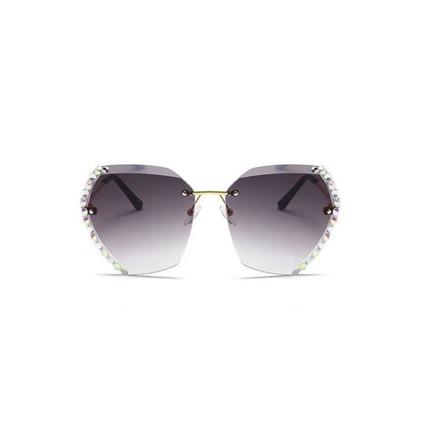 Nuevas gafas de sol de diamante anti-ultravioleta de cristal sin marco de moda coreana para mujer's discount tags