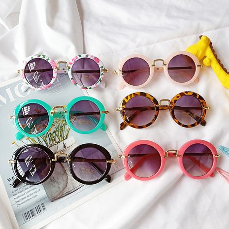 new fashion children's sunglasses anti-ultraviolet radiation round glasses wholesale nihaojewelry NHBA244860's discount tags