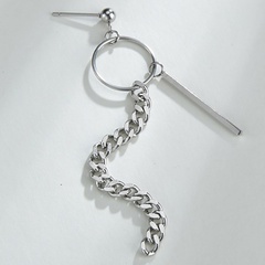 Harajuku earrings ring long chain ear clips titanium steel tassel jewelry single