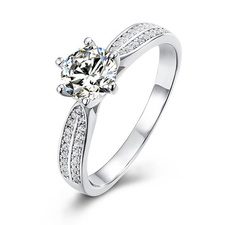 Bague Micro Inlaid Star Angel Queen S925 Argent Platine Moissanite 1 Carat Classe D NHKL245481's discount tags