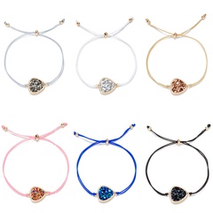 Korean crystal peach heart multi-color rope imitation natural stone bracelet wholesale