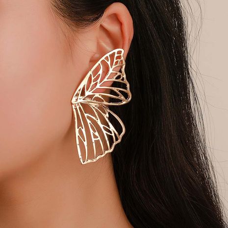 Ailes de papillon creuses exagérées tendance boucles d'oreilles créatives en forme d'éventail en gros's discount tags