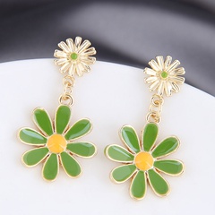 925 silver needle Korean fashion wild daisy chrysanthemum alloy earrings
