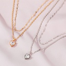 new doublelayer inlaid crystal love heart pendant necklace for ladies wildpicture9
