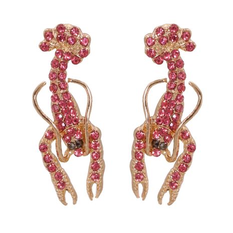 Fashion full diamond lobster alloy retro cute women's earrings wholesale's discount tags