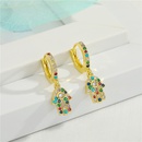 Fashion microinlaid love color zircon palm exquisite diamondset eyes tassel small copper earringspicture11