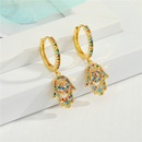 Fashion microinlaid love color zircon palm exquisite diamondset eyes tassel small copper earringspicture12