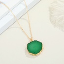 Fashion minimalist natural stone round sun flower pendant resin Korean necklacepicture10