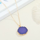 Fashion minimalist natural stone round sun flower pendant resin Korean necklacepicture12