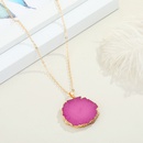 Fashion minimalist natural stone round sun flower pendant resin Korean necklacepicture13