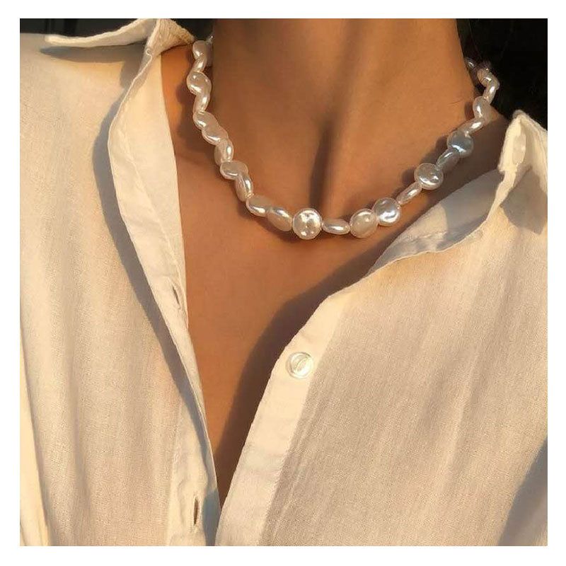 Collar de cadena de clavcula de moda de mujer de perlas en forma coreana al por mayor