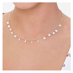 Mode all-match alliage strass collier de chaîne de clavicule bijoux simples pour les femmes