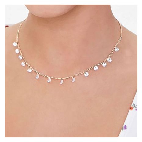 Fashion all-match alloy rhinestone clavicle chain necklace simple jewelry for women NHCT245660's discount tags