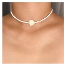 Bohemian style peach heart pearl clavicle chain color rice bead necklace for womenpicture8